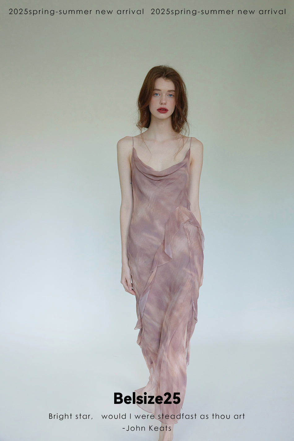 Lumen Printing—Nude Pink Long and short deconstructed slip dress