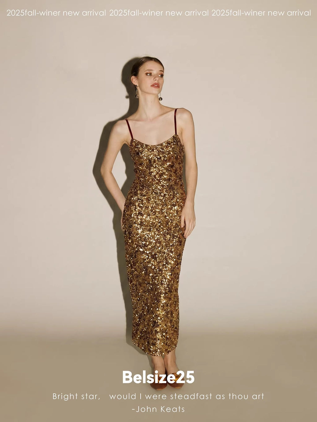 Mayfair series—Garden dress Heavy sequined halter evening gown