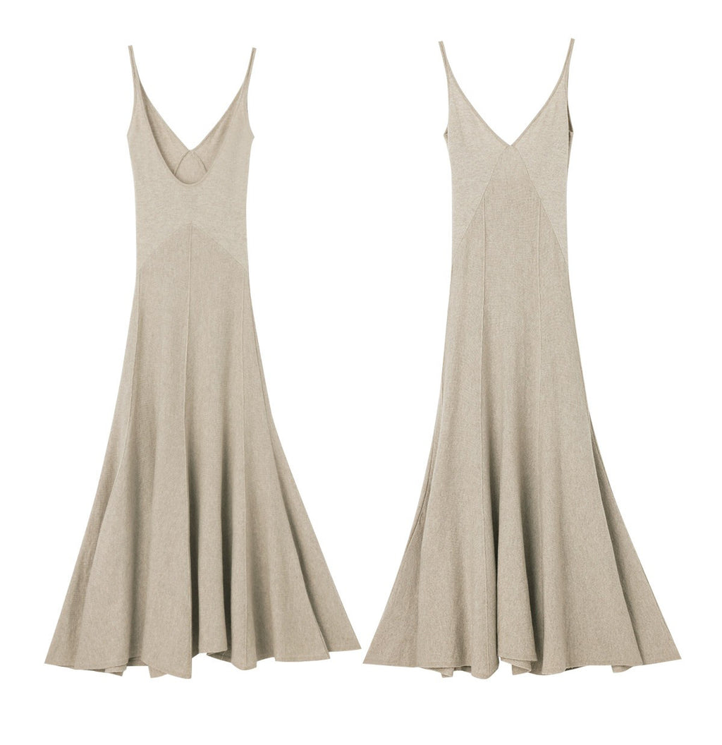 Winter Barlet Cashmere ballet tutu backless halter dress