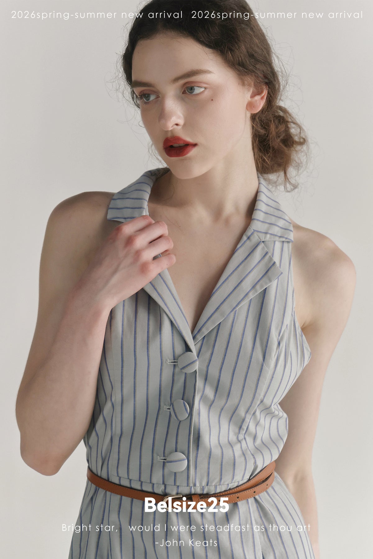 Blue Horizon Striped Tailored Midi Dress