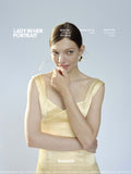 Golden Time Heavyweight satin super slim-fit three-dimensional segmented square neck mini skirt