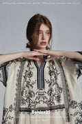 Mughal Empire Series Mughal series 100-count pure ramie print dress