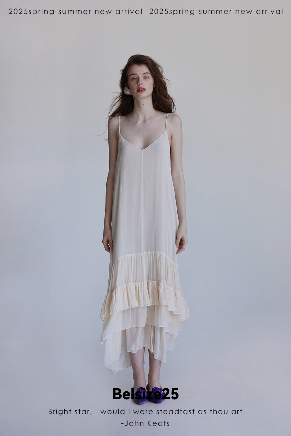 Layers dress Pure mulberry silk halter dress with an intricate hem