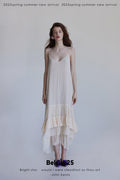 Layers dress Pure mulberry silk halter dress with an intricate hem