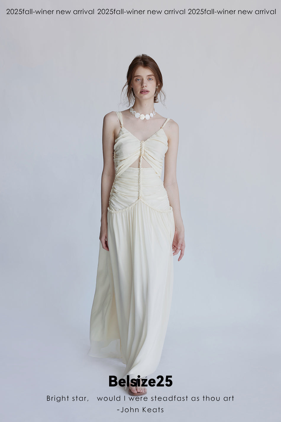 Silent Mode Series Silk resort dress with hand-woven rope floor-length straps