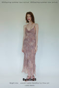 Lumen Printing—Nude Pink Long and short deconstructed slip dress