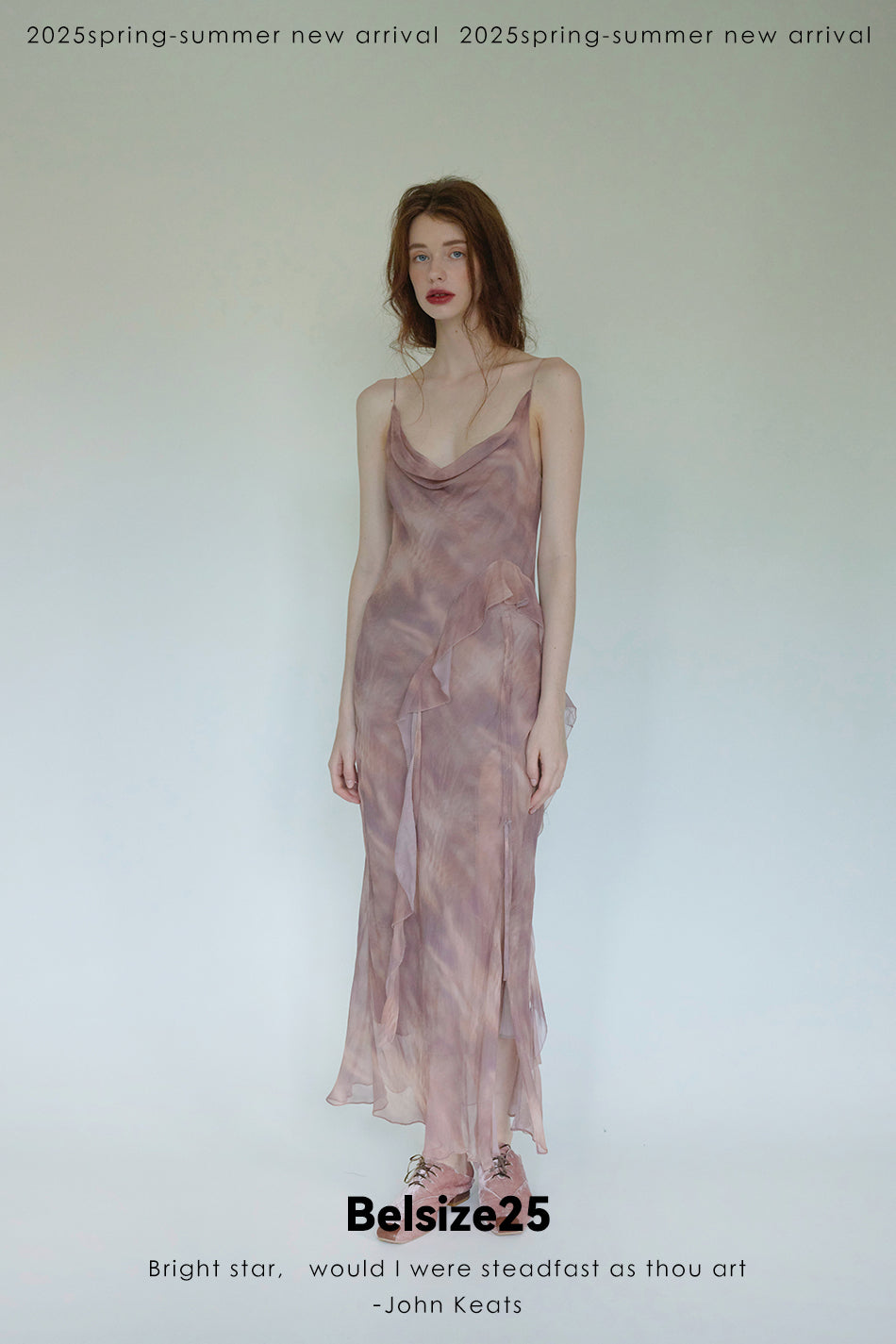 Lumen Printing—Nude Pink Long and short deconstructed slip dress