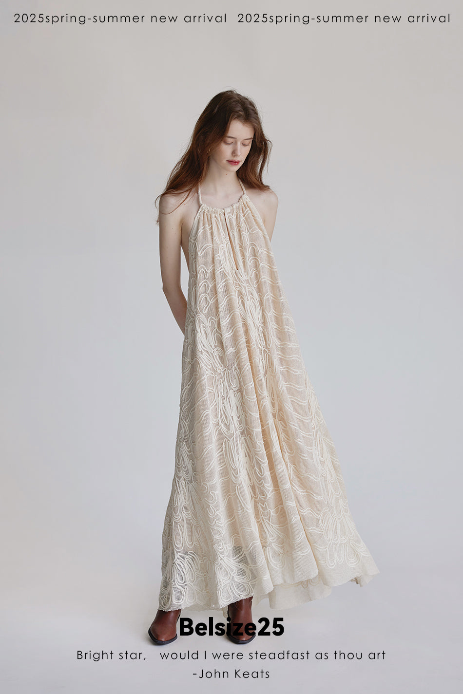 Woven Beige Woven backless dress/vacation dress