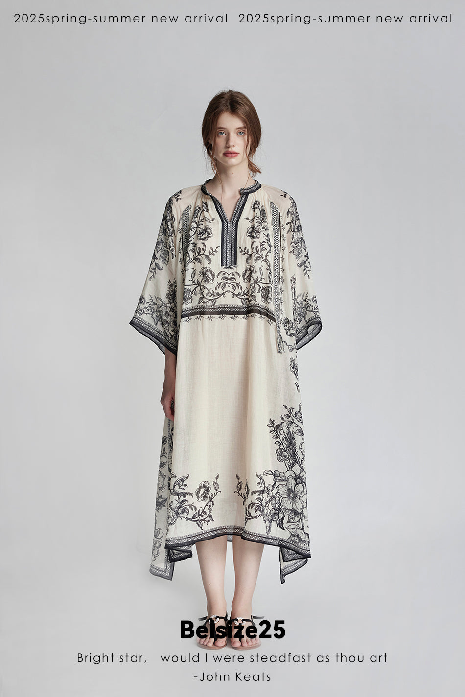 Mughal Empire Series Mughal series 100-count pure ramie print dress