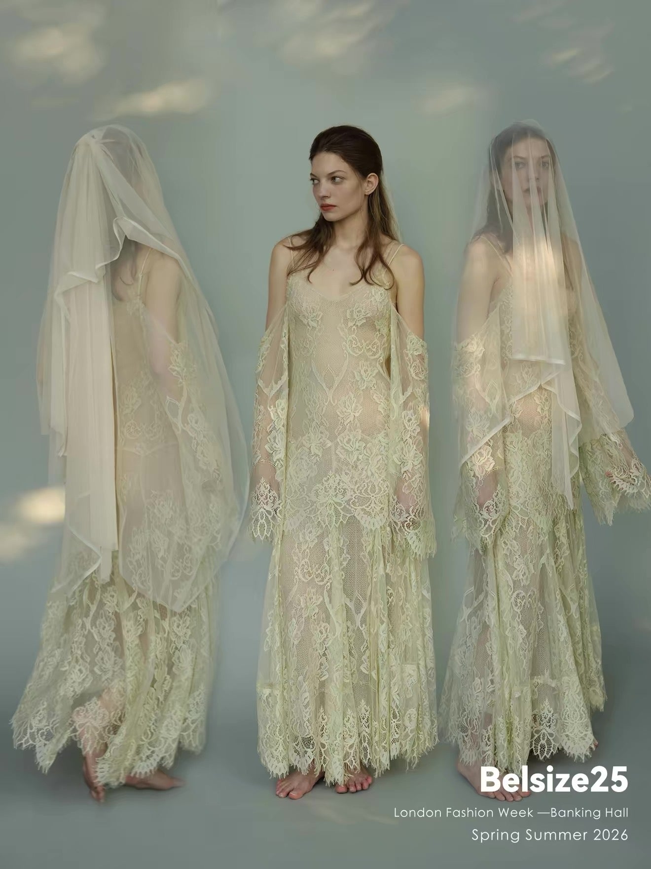 Ivory Lace Maxi Dress with Off-Shoulder Sleeves FREE CAMISOLE INCLUDED