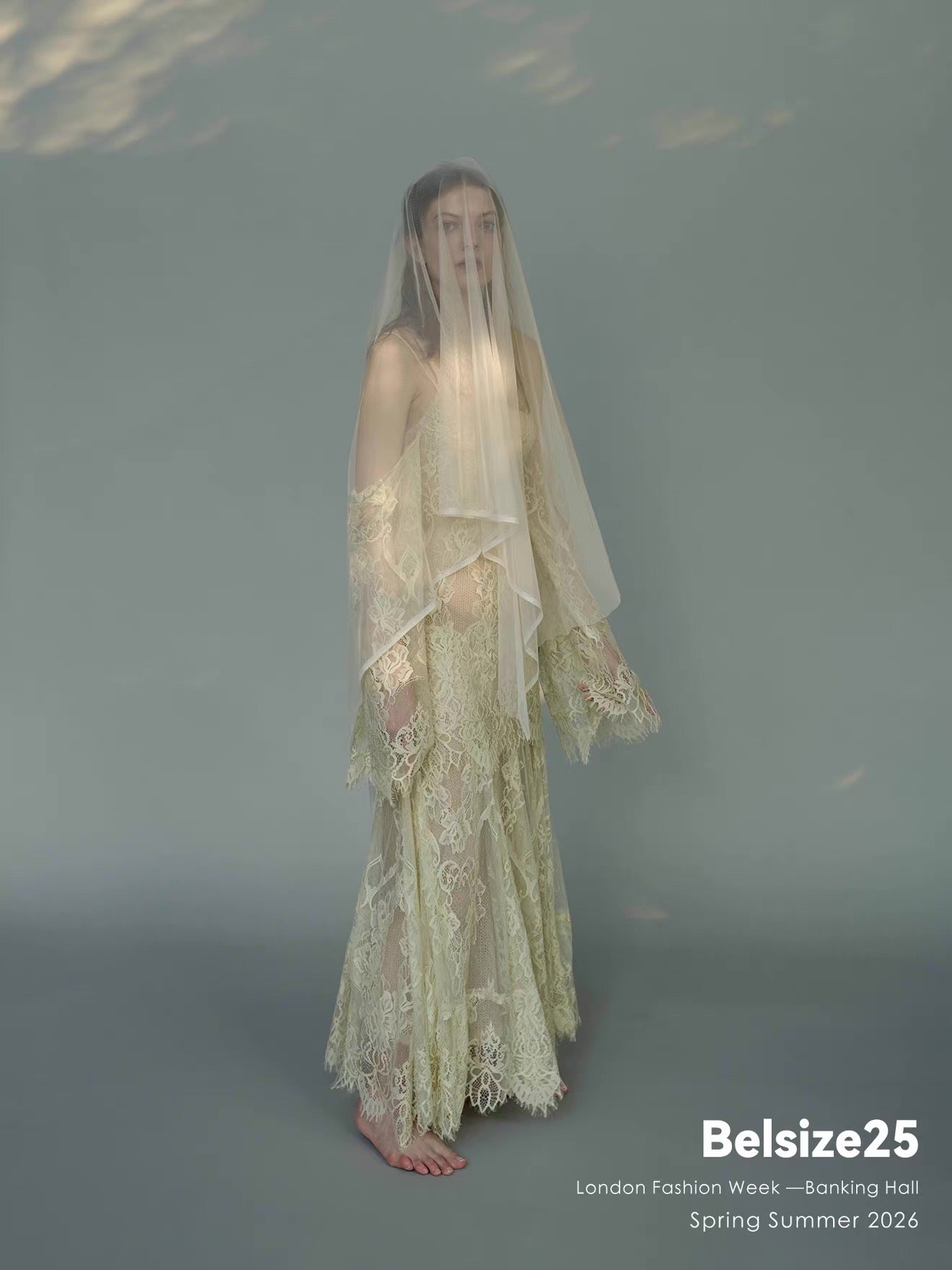 Ivory Lace Maxi Dress with Off-Shoulder Sleeves FREE CAMISOLE INCLUDED
