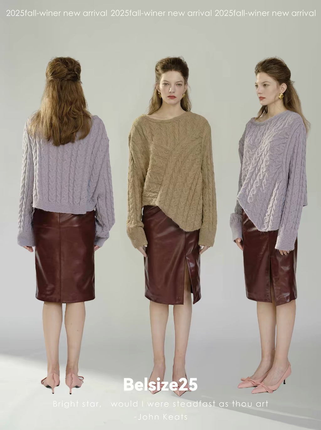 Lavender Cable Knit Asymmetric Jumper