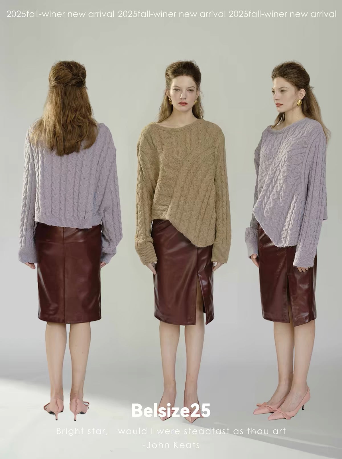 Lavender Cable Knit Asymmetric Jumper