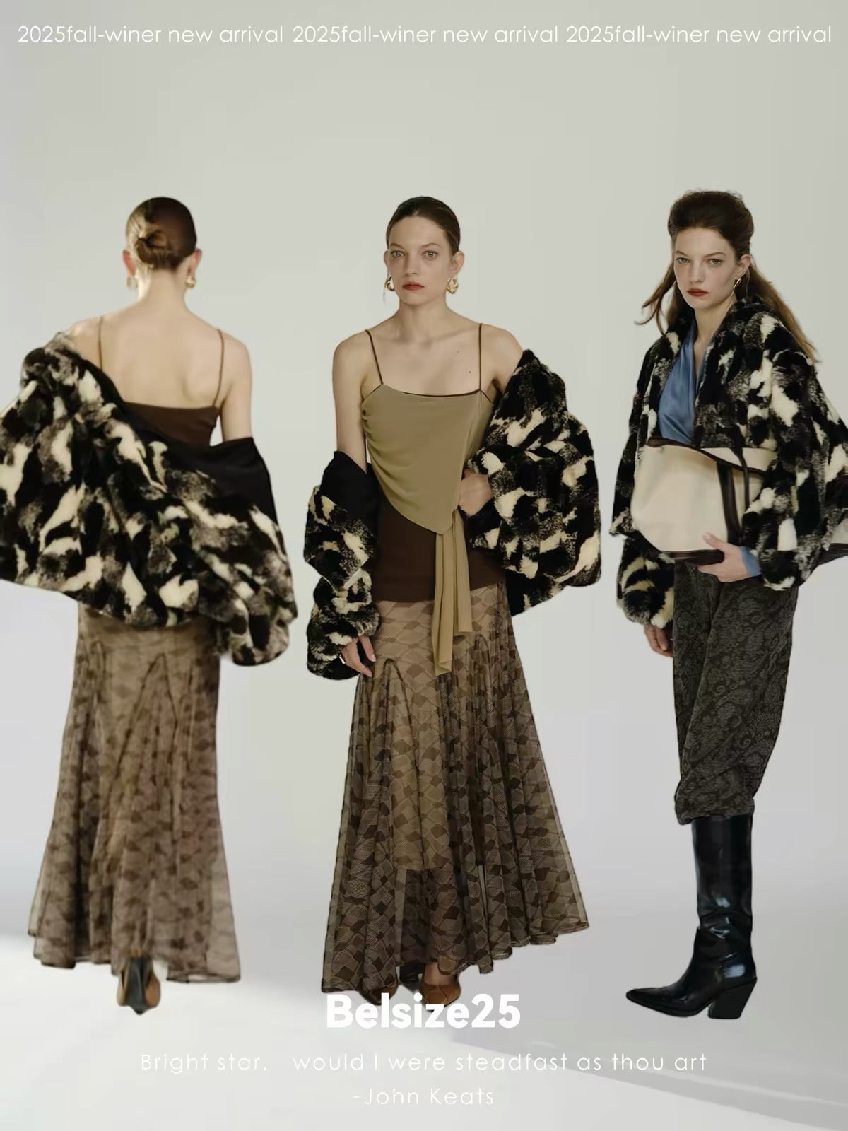 Black & Ivory Abstract Faux Fur Jacket