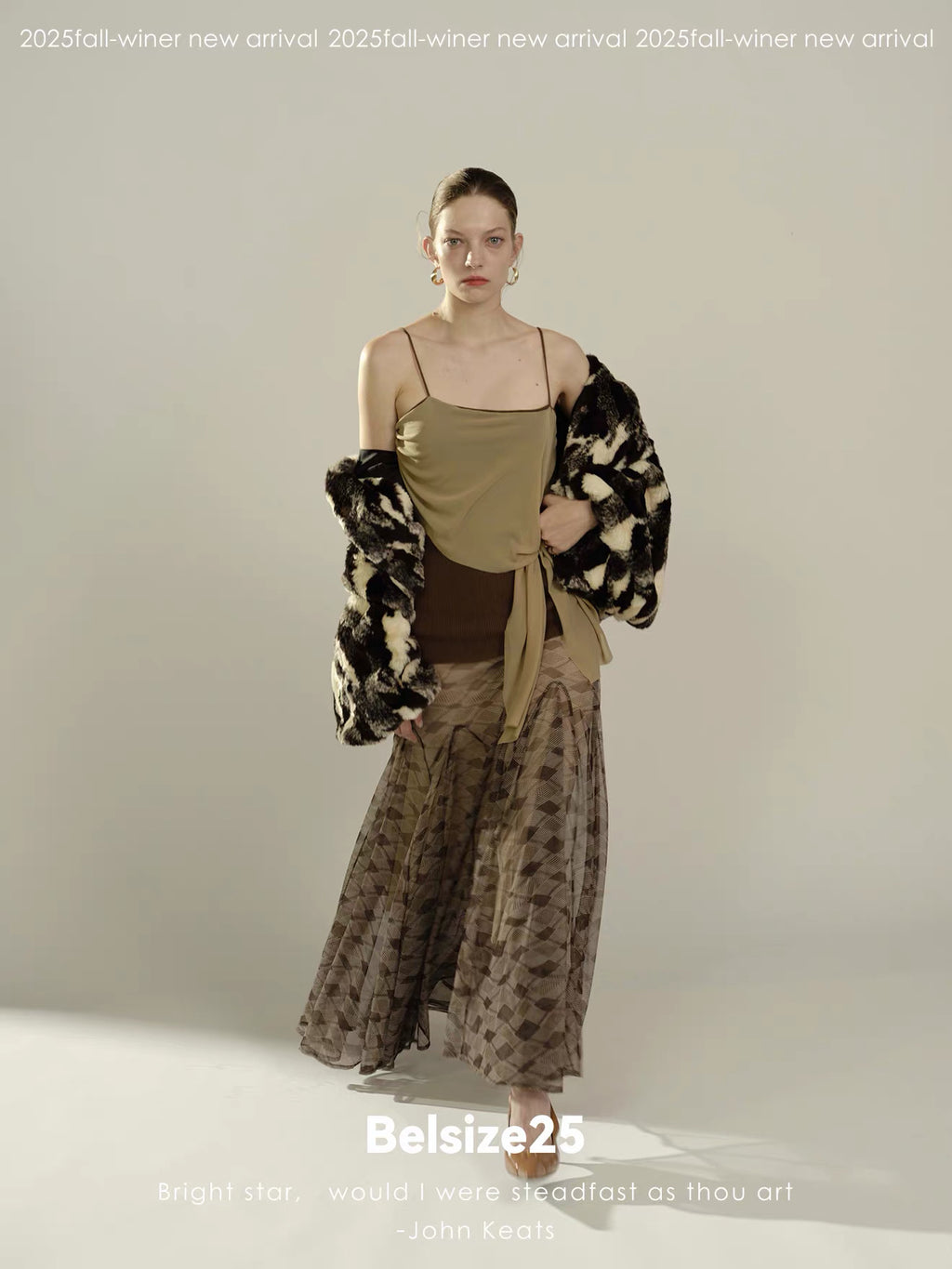 Black & Ivory Abstract Faux Fur Jacket