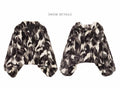 Black & Ivory Abstract Faux Fur Jacket