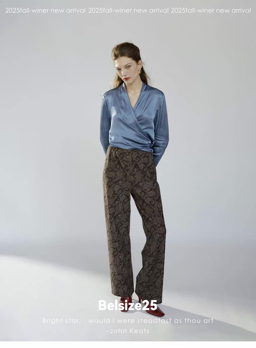 Sage Blue Draped Wrap Top