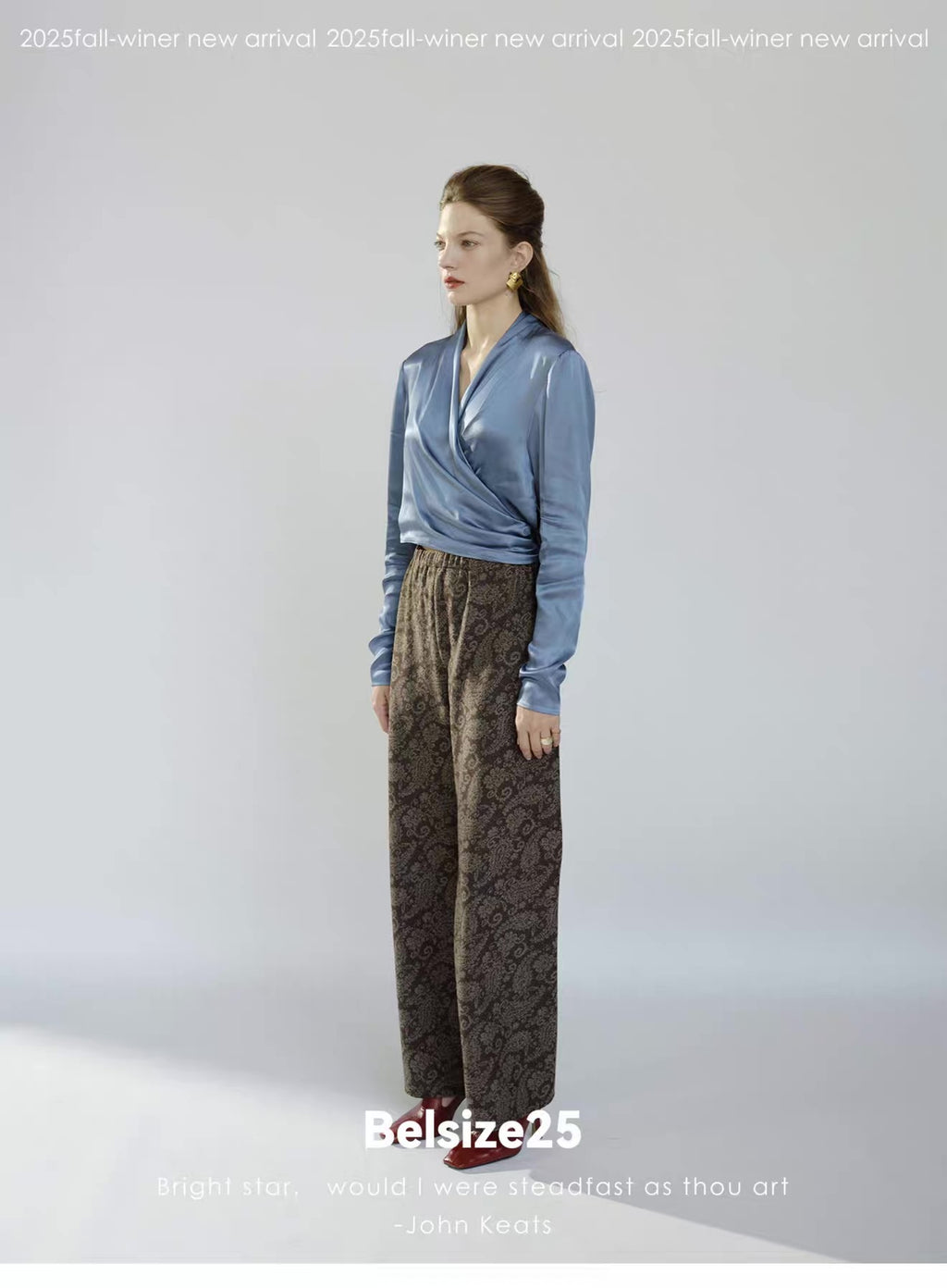 Sage Blue Draped Wrap Top