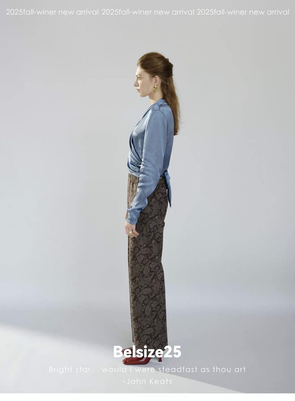 Sage Blue Draped Wrap Top