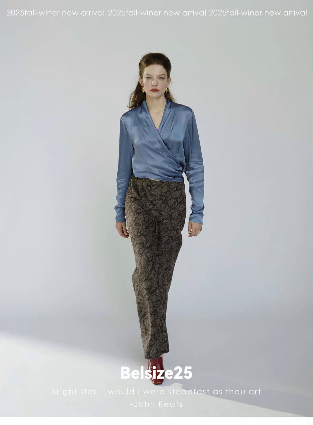 Sage Blue Draped Wrap Top