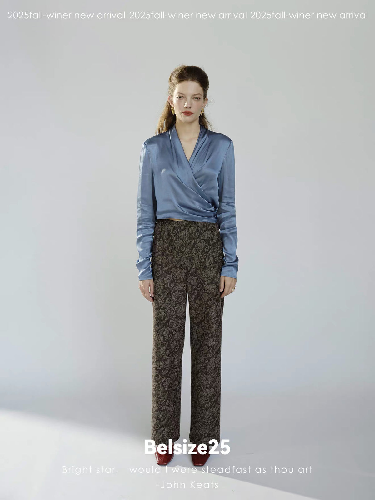 Sage Blue Draped Wrap Top
