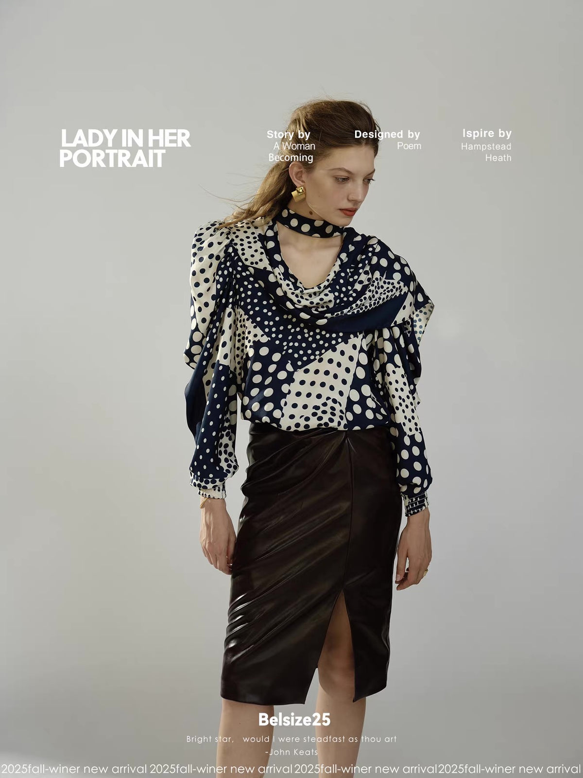 Sculpted Draped Faux Leather Midi Skirt