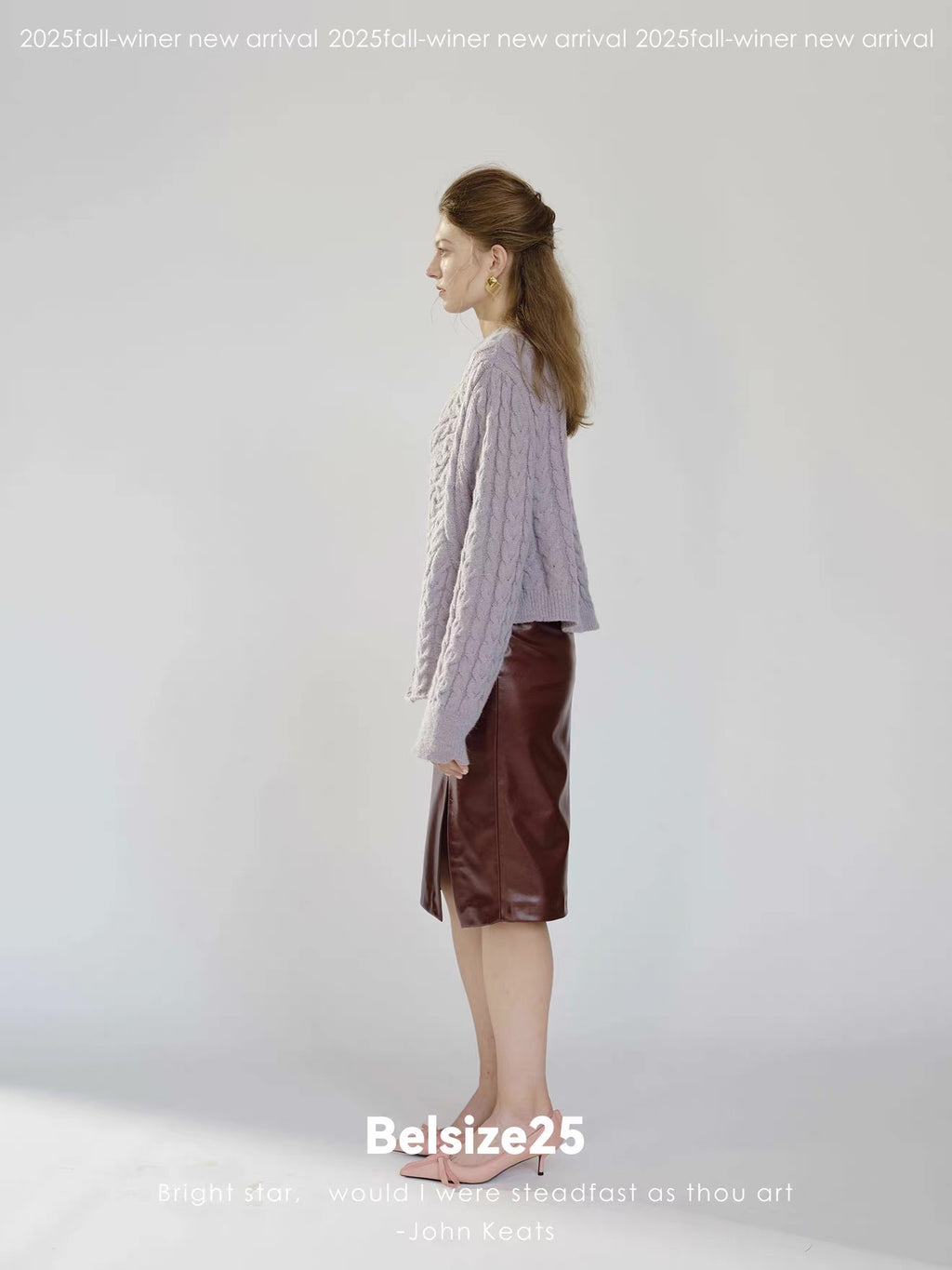 Sculpted Draped Faux Leather Midi Skirt