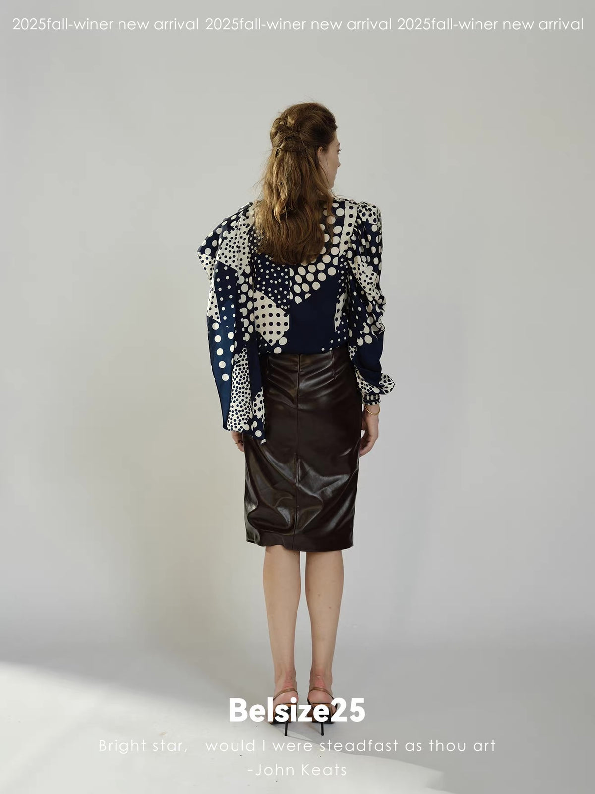 Sculpted Draped Faux Leather Midi Skirt