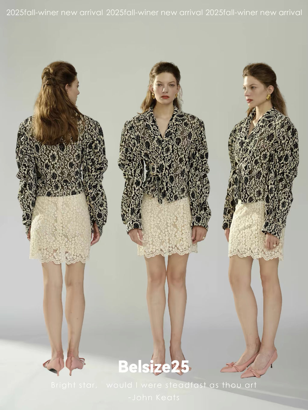 Ivory Floral Lace Mini Skirt