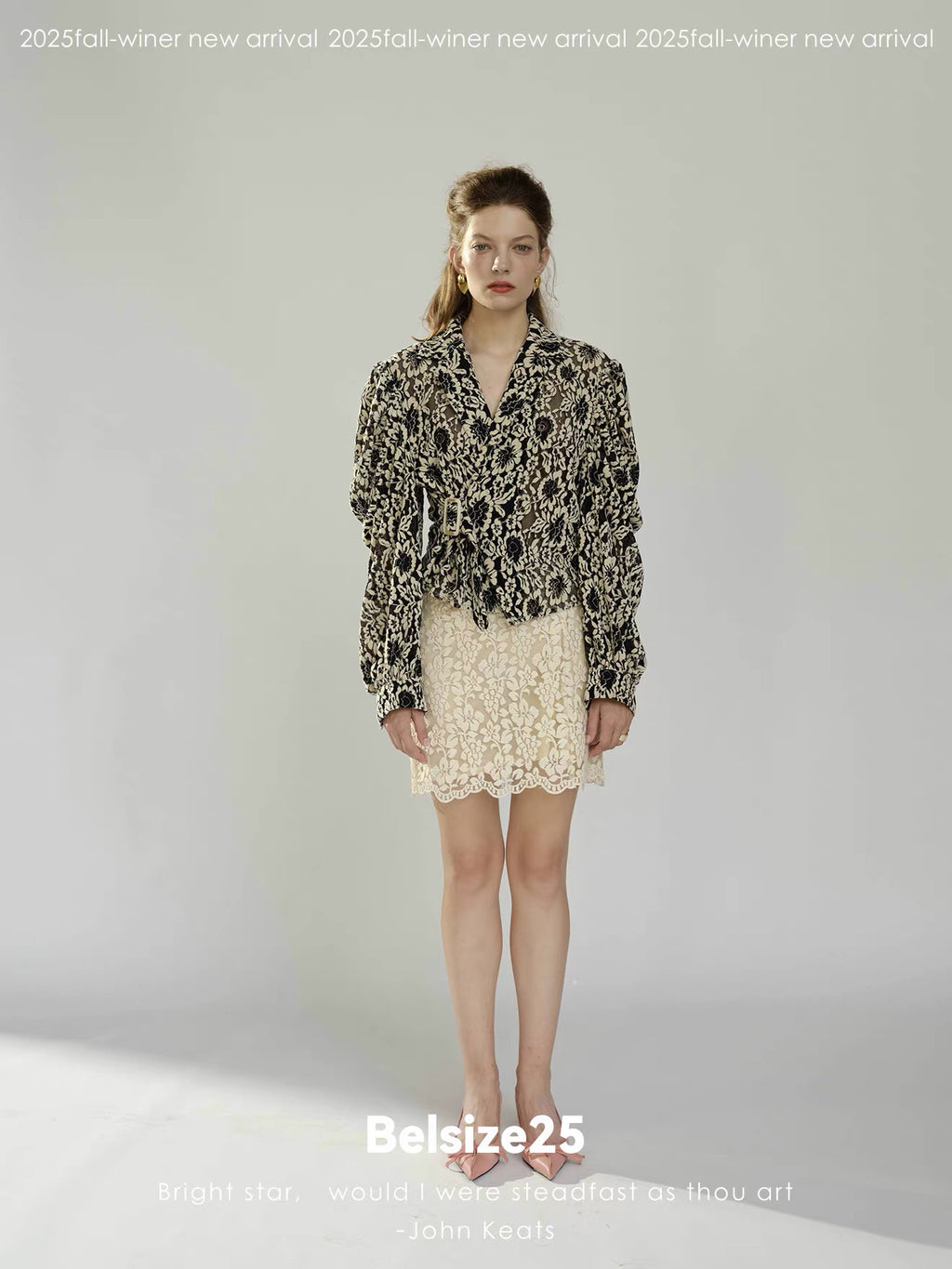 Ivory Floral Lace Mini Skirt