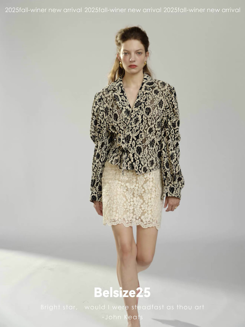 Ivory Floral Lace Mini Skirt