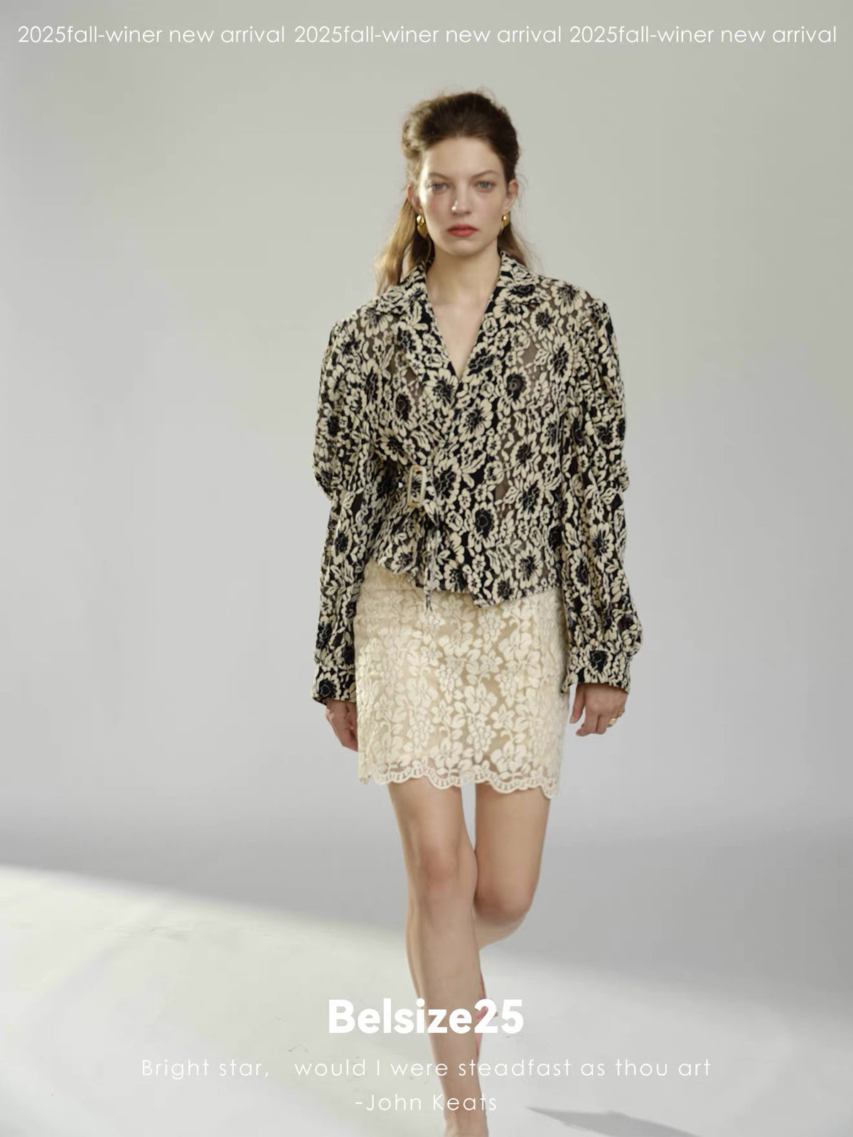 Ivory Floral Lace Mini Skirt