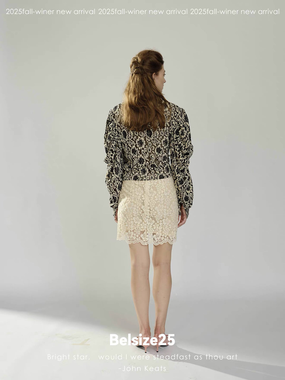 Ivory Floral Lace Mini Skirt