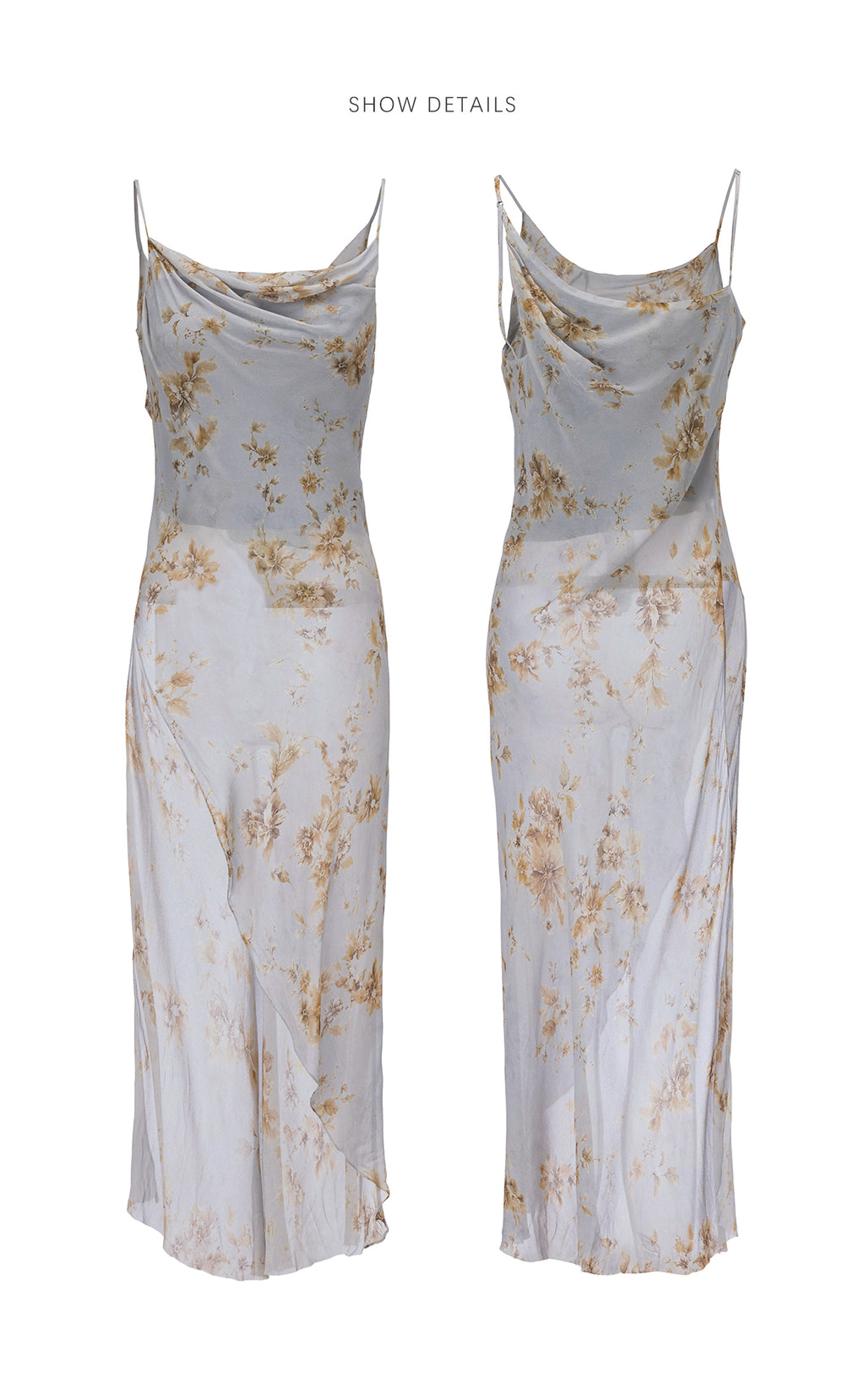 Celeste Floral Cowl Neck Draped Camisole Top