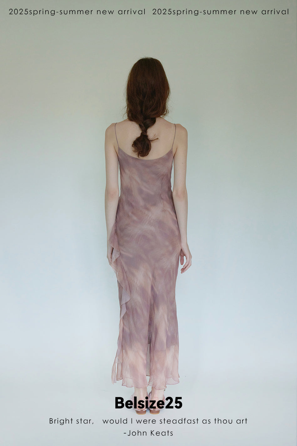 Lumen Printing—Nude Pink Long and short deconstructed slip dress