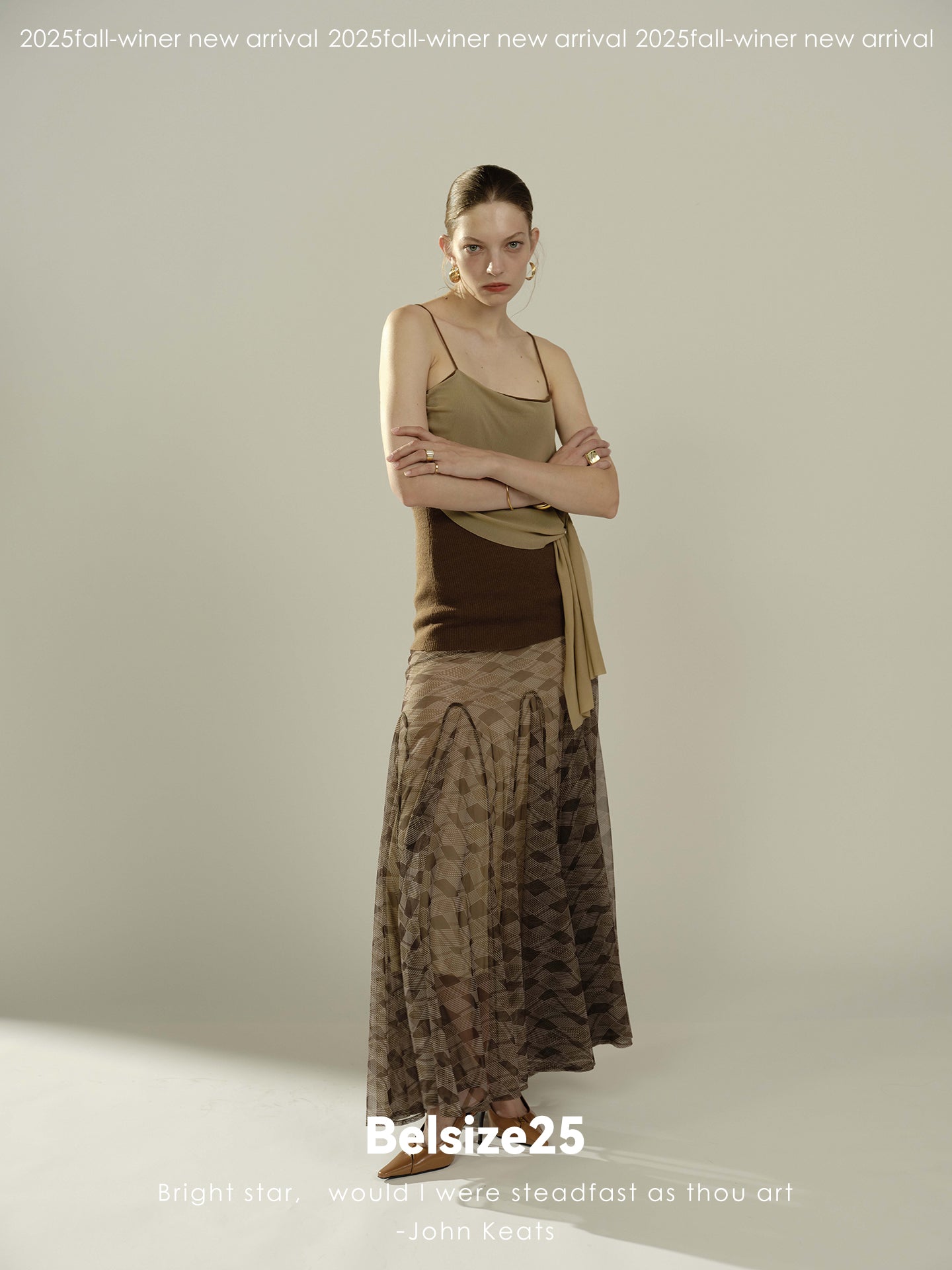 Multiple ways to wear ribbon-style color-blocked mesh patchwork wool camisole