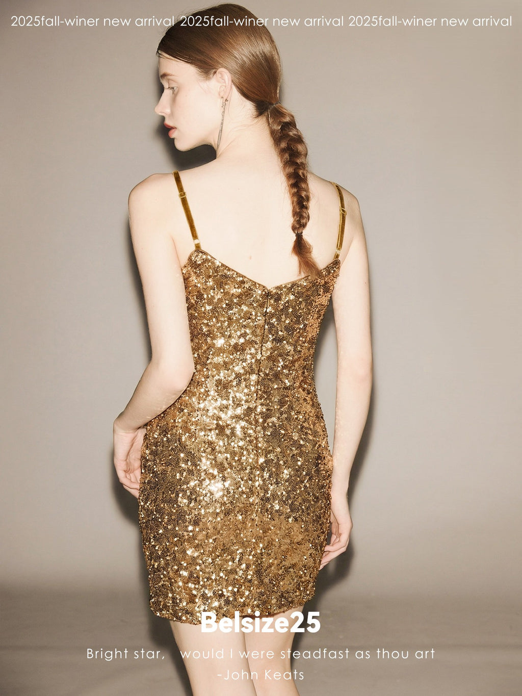 Mayfair series—Garden dress Heavy sequined halter evening gown