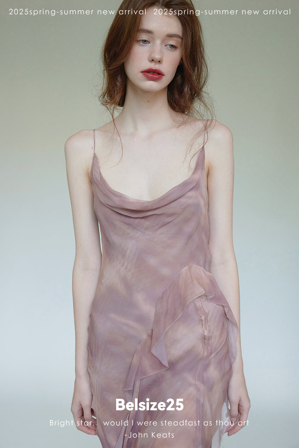 Lumen Printing—Nude Pink Long and short deconstructed slip dress