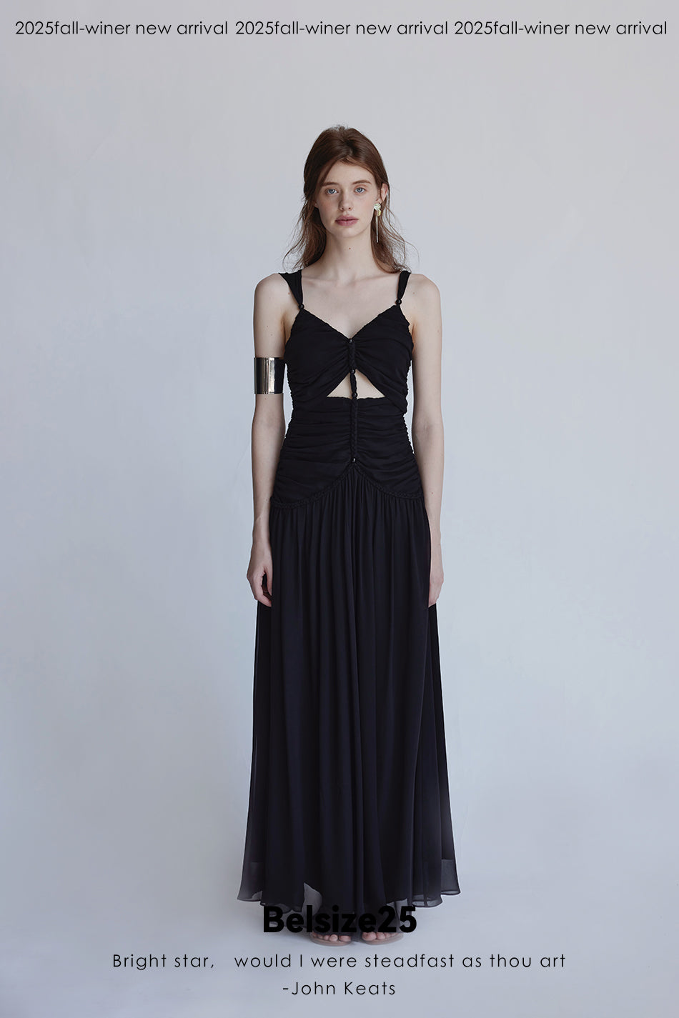 Silent Mode Series Silk resort dress with hand-woven rope floor-length straps