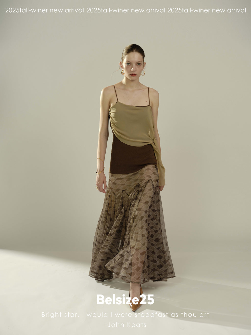 Multiple ways to wear ribbon-style color-blocked mesh patchwork wool camisole