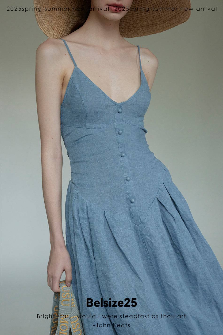 Bluebells dress 100% Flaxseed Enzyme Wash South of France Resort Dress Bluebell Dress