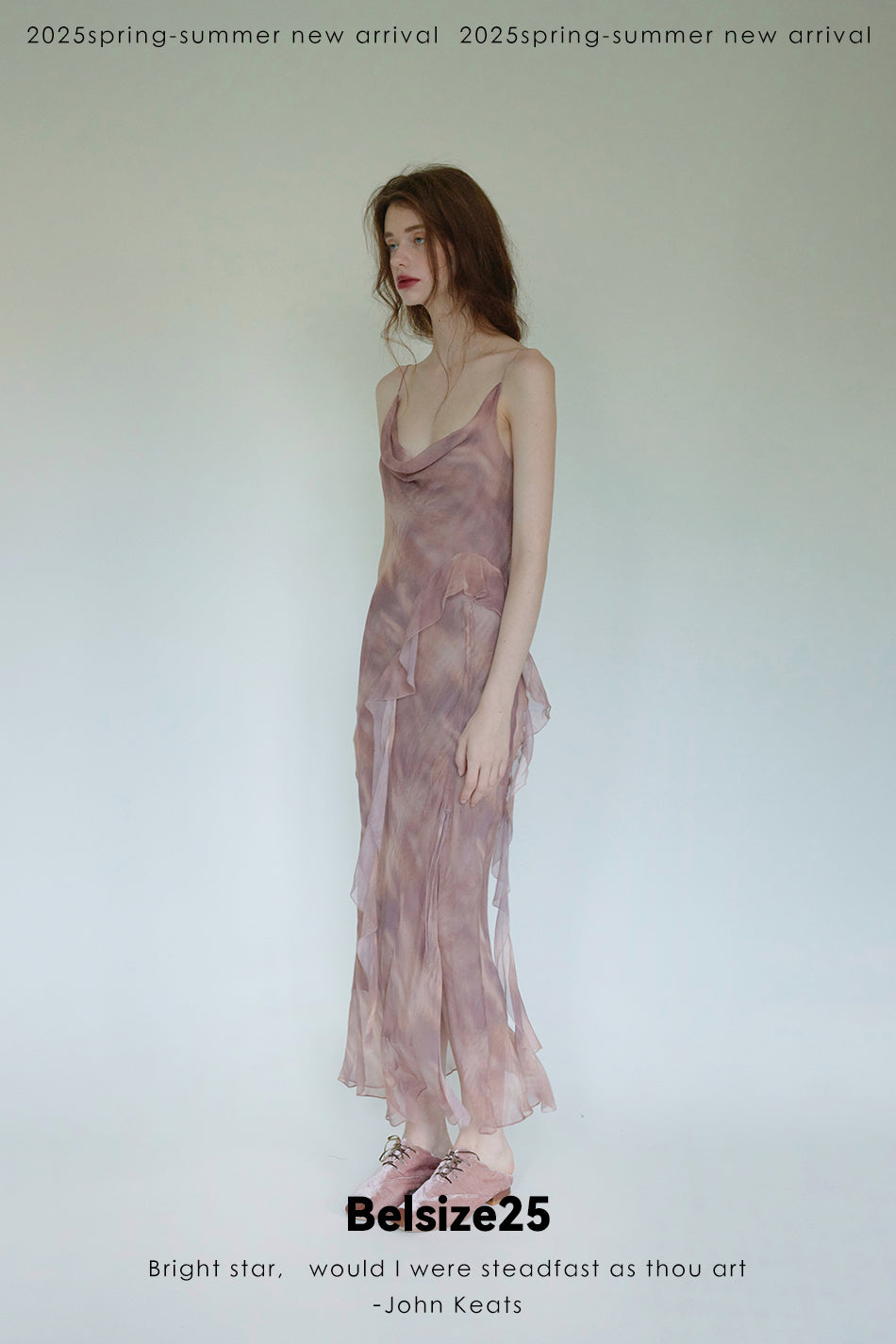 Lumen Printing—Nude Pink Long and short deconstructed slip dress