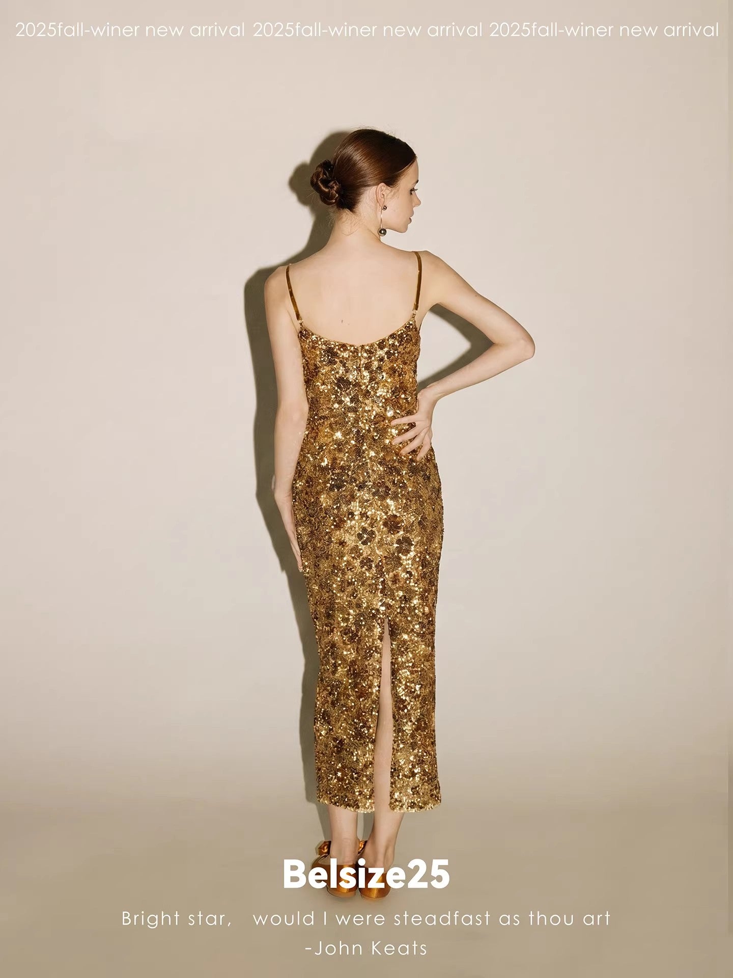 Mayfair series—Garden dress Heavy sequined halter evening gown