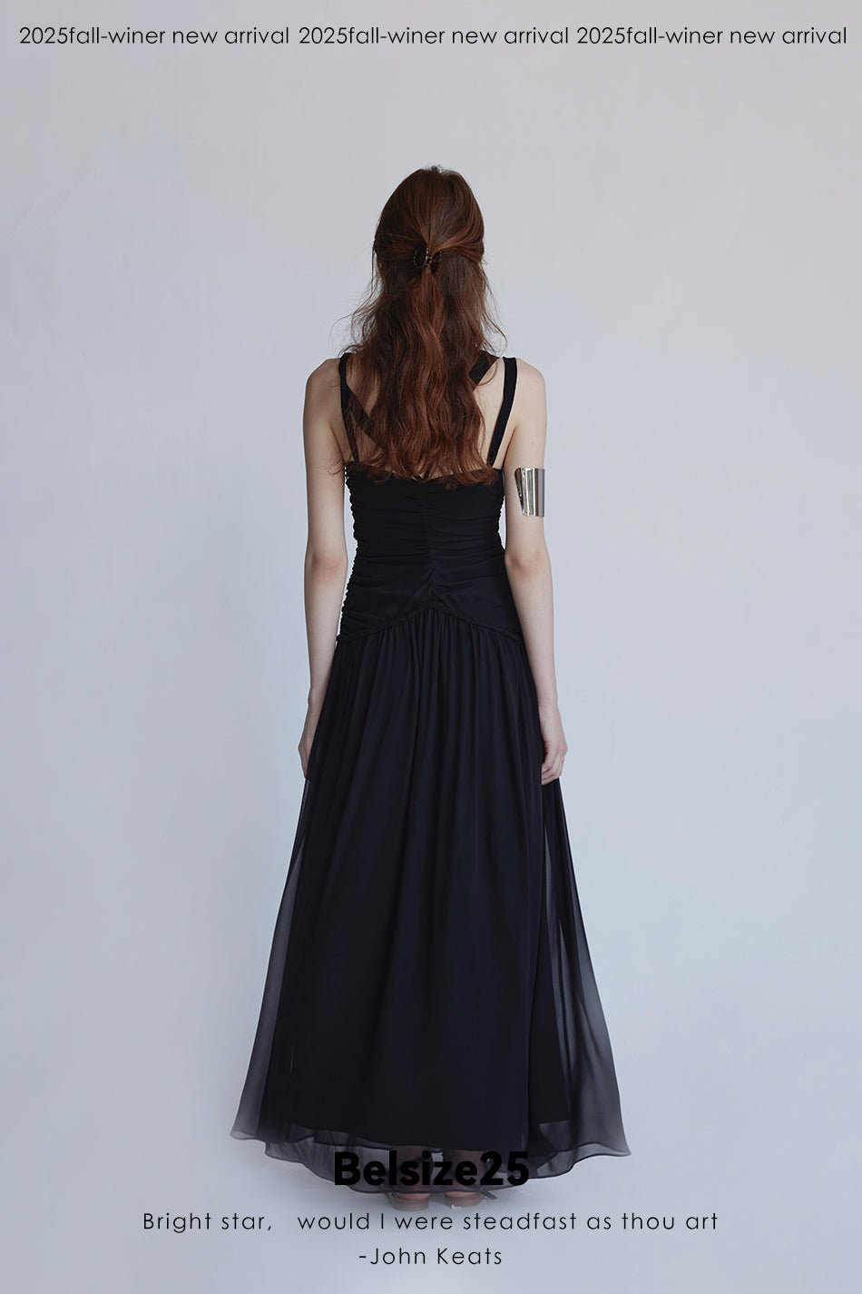 Silent Mode Series Silk resort dress with hand-woven rope floor-length straps