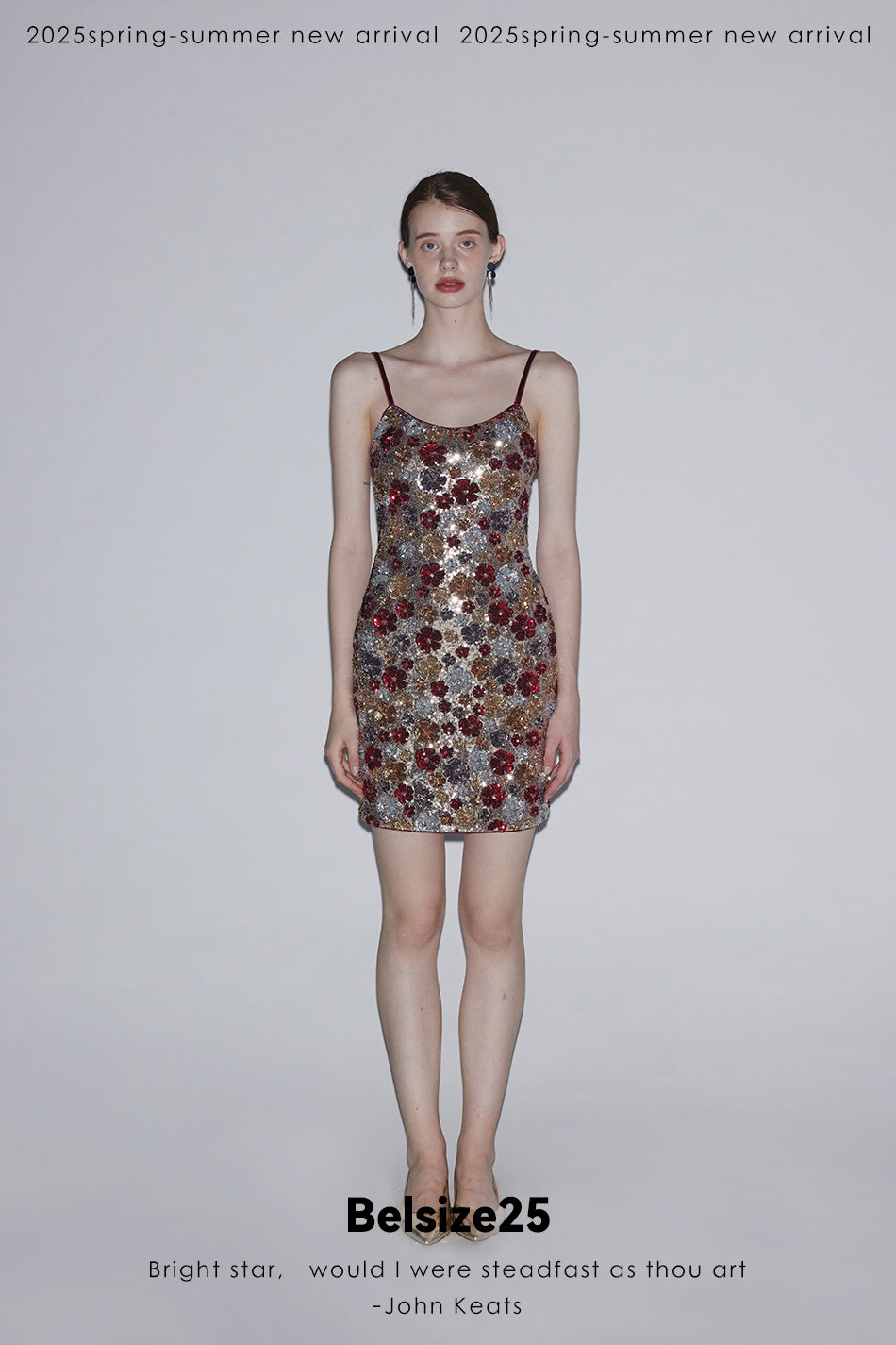 Mayfair series—Garden dress Heavy sequined halter evening gown