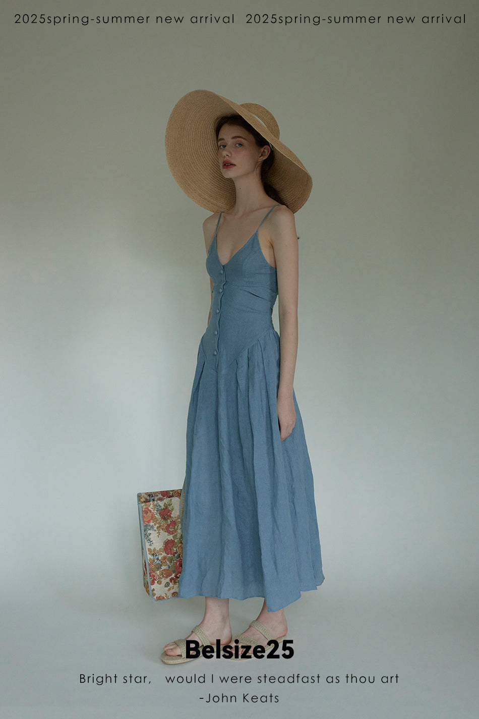 Bluebells dress 100% Flaxseed Enzyme Wash South of France Resort Dress Bluebell Dress