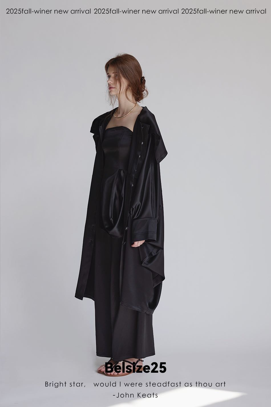 Silent Mode Series Acetic acid oversized liquid trench coat