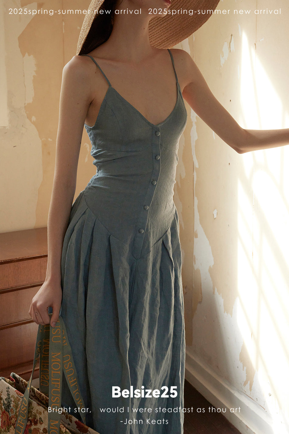 Bluebells dress 100% Flaxseed Enzyme Wash South of France Resort Dress Bluebell Dress