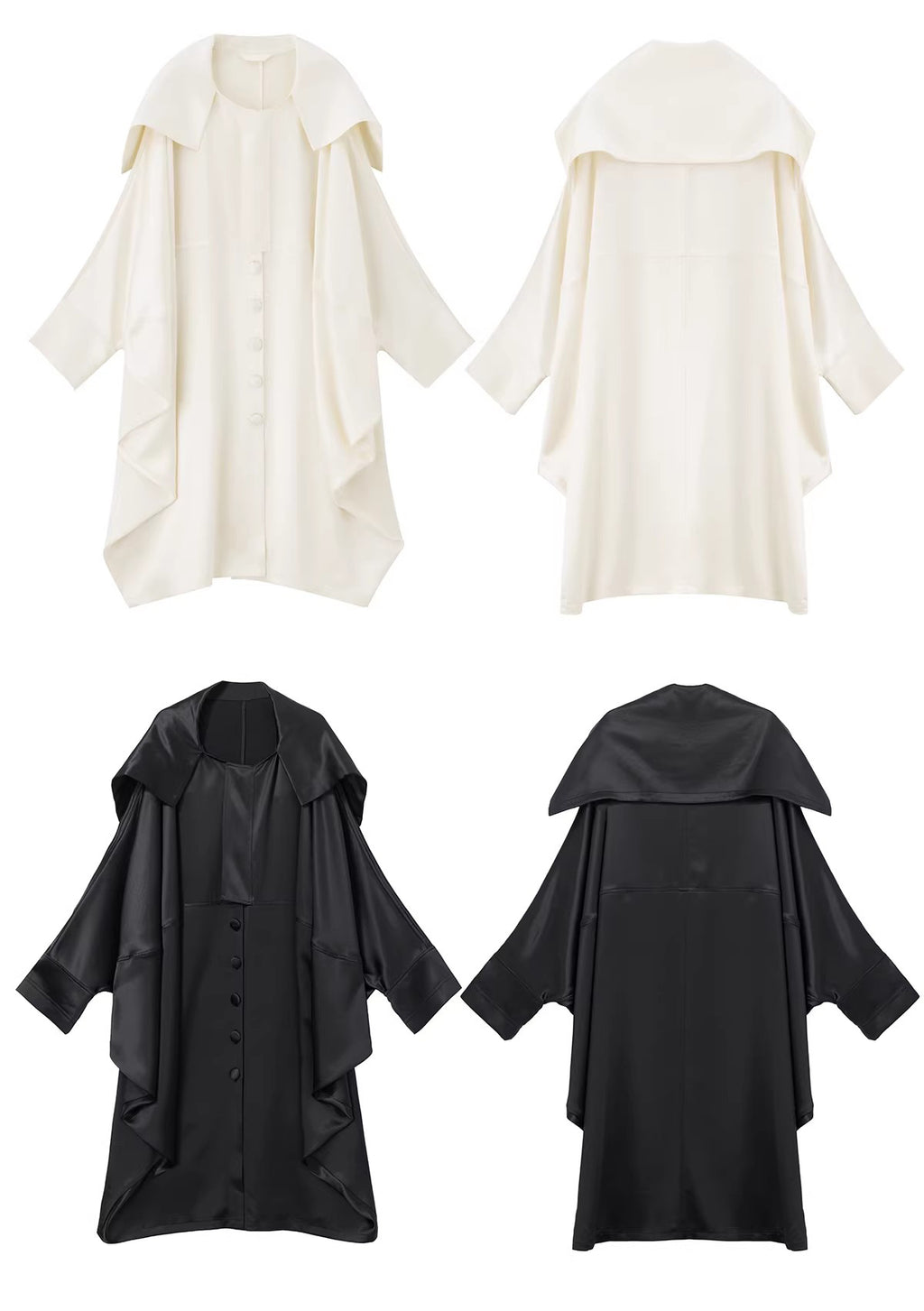 Silent Mode Series Acetic acid oversized liquid trench coat