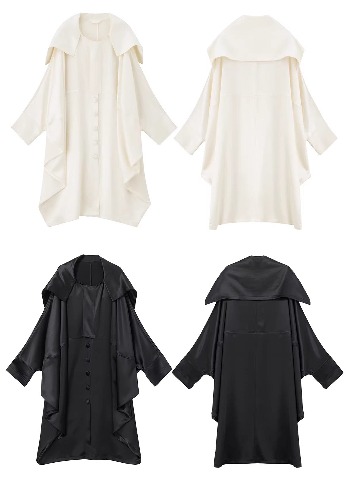 Silent Mode Series Acetic acid oversized liquid trench coat